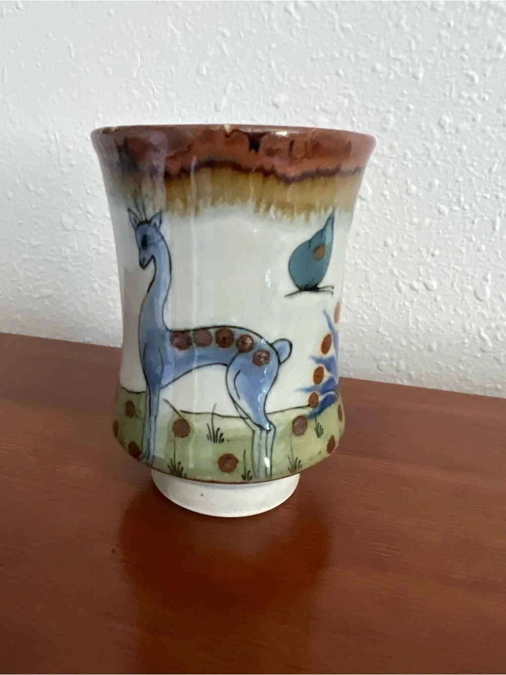 Blue Deer Mug - Unknown Brand - Marked Mexico